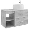 vidaXL Badezimmerm&ouml;bel-Set 2 pcs Betongrau Holzwerkstoff