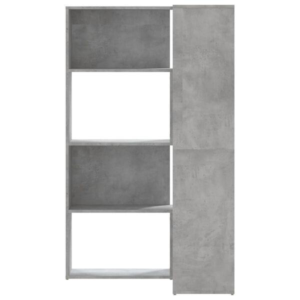 vidaXL Eck-Bücherregal 4 Böden Betongrau 85x85x140 cm Holzwerkstoff