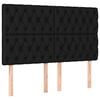 vidaXL Kopfteil Schwarz 144x7x118/128 cm Stoff