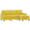 vidaXL 3-Sitzer-Sofa mit Hocker Gelb 180 cm Samt
