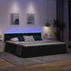 vidaXL Bett mit Stauraum und LED mit LED Schwarz 200 x 200 cm Stoff