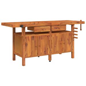 vidaXL Werkbank mit Schubladen Schraubst&ouml;cken 192x62x83 cm Akazienholz