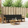 vidaXL Outdoor-Sofagarnitur mit Kissen 5 pcs Nat&uuml;rlich und Schwarz