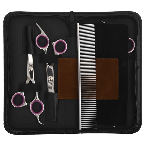 vidaXL 5-tlg. Hundescheren-Set Edelstahl