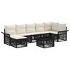 vidaXL Gartensofa-set 8 pcs Schwarz Poly-Rattan
