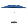 vidaXL Garten-Sonnenschirm Azurblau 385 x 209 x 244 cm Polyester