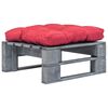 vidaXL Outdoor-Ottomane Paletten mit Kissen in Rot Holz Grau