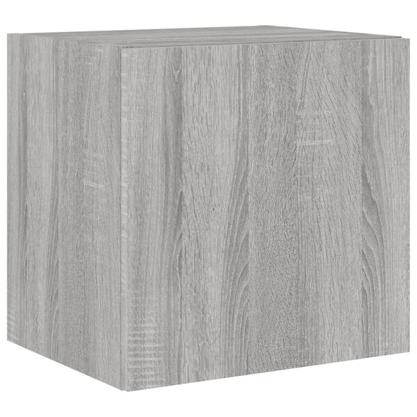 vidaXL TV-Wandschrank mit LED-Leuchten Grau Sonoma 40,5x35x40 cm