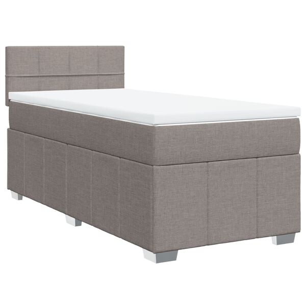 vidaXL Boxspringbett mit Matratze Taupe 80x200 cm Stoff