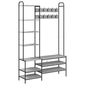 vidaXL Garderobenst&auml;nder mit Schuhbank Sonoma-Grau 120,5 x 34 x 190 cm