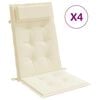 vidaXL Hochlehner-Auflagen 4 Stk. Creme Oxford-Gewebe