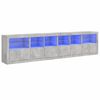 vidaXL Sideboard mit LED-Leuchten Betongrau 283x37x67 cm