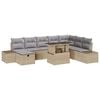vidaXL Gartensofa-set 9 stk. Beige Poly-Rattan