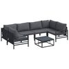 vidaXL Gartensofa-set 7 Stk. Schwarz Stahl