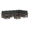 vidaXL Gartensofa-set 9 stk. Grau Poly-Rattan