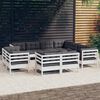 vidaXL 11-tlg. Garten-Lounge-Set mit Kissen Weiß Massivholz Kiefer