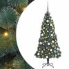 vidaXL K&uuml;nstlicher vorbeleuchteter Weihnachtsbaum mit Kugelset 210 cm