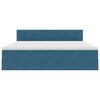 vidaXL Bett mit Stauraum und LED mit LED Dunkelblau 200 x 200 cm Samt