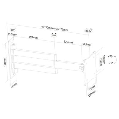 NewStar Flachbildschirm-Wandhalterung 10"-27" Vollbeweglich 5-37 cm