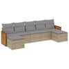 vidaXL 7-tlg. Garten-Sofagarnitur mit Kissen Beige Poly Rattan