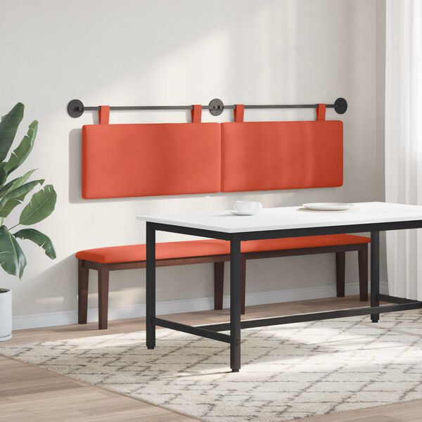 vidaXL H&auml;ngevorderseite Uni Rot-Orange 190 x 55 x 5 cm Cordstoff