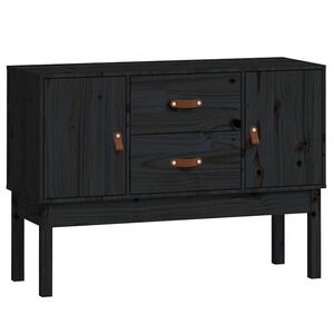 vidaXL Sideboard Schwarz 110x40x78 cm Massivholz Kiefer