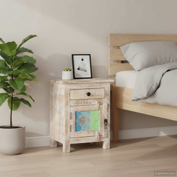 vidaXL Nachttisch 40x30x50 cm Raues Akazienholz