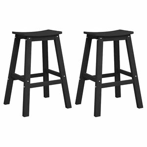 vidaXL Barhocker 2 pcs Schwarz 52 x 43 x 73,5 cm HDPE
