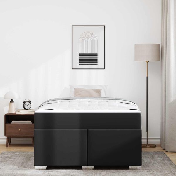 vidaXL Bettrahmen mit Matratze Schwarz 120 x 200 cm Stoff