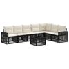 vidaXL Gartensofa-set 8 pcs Schwarz und Cremewei&szlig; Poly-Rattan