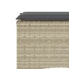 vidaXL Gartensofa 2-Sitzer mit Tisch und Hockern Hellgrau Poly Rattan