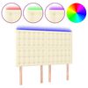 vidaXL LED Kopfteil Creme 144x5x118/128 cm Kunstleder