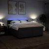 vidaXL Boxspringbett mit Matratze Schwarz 180x200 cm Stoff