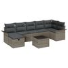 vidaXL Garten-Sofa-Set mit Kissen mit Speicher 8 pcs Grau Poly Rattan