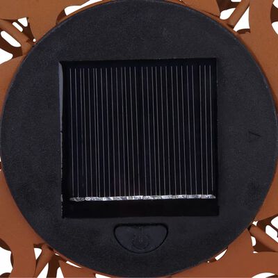 HI LED-Solar-Garten-Kugelleuchte 28,5 cm Metall Braun