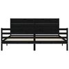 vidaXL Massivholzbett mit Kopfteil Schwarz 200x200 cm