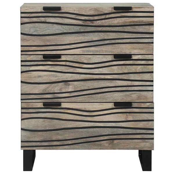 vidaXL Sideboard Wei&szlig; 60 x 33.5 x 75 cm Massivholz Mango