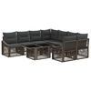 vidaXL Gartensofa-set 9 stk. Grau und Dunkelgrau Poly-Rattan