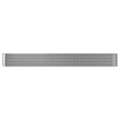 vidaXL Hochbeet Pulverbeschichteter Stahl 620x80x68 cm Silbern