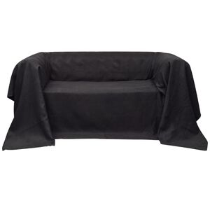 Micro-Suede Sofa&uuml;berwurf Tagesdecke Anthrazit 140 x 210 cm