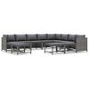 vidaXL 12-tlg. Garten-Lounge-Set mit Kissen Poly Rattan Grau