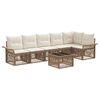 vidaXL Gartensofa-set 7 Stk. Beige Poly-Rattan