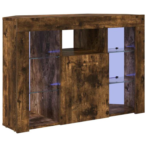 vidaXL Eck-LED-TV-Schrank Ger&auml;ucherte Eiche 100x40x68cm Holzwerkstoff