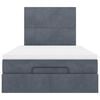 vidaXL Ottoman-Bett mit Matratzen & LEDs Dunkelgrau 120x200 cm Samt