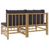 vidaXL 2-tlg. Garten-Lounge-Set mit Dunkelgrauen Kissen Bambus