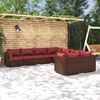 vidaXL 8-tlg. Garten-Lounge-Set mit Kissen Poly Rattan Braun