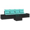 vidaXL Sofa Set 5 stk. Schwarz [Synthetisch]: Poly Rattan
