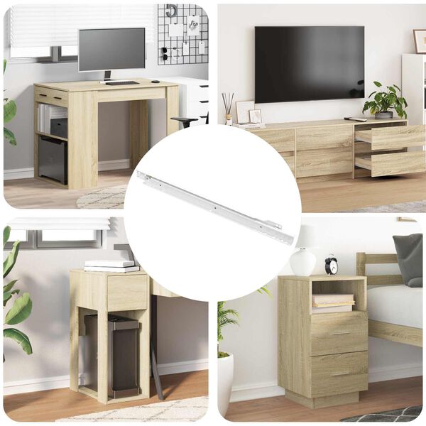 vidaXL Schubladenschiene 12 pcs Wei&szlig; 450 mm Stahl