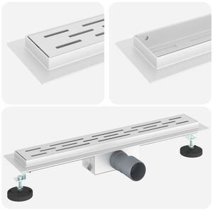 vidaXL Duschabfluss mit Liniendesign Silber 50 cm Edelstahl 304