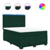 vidaXL Boxspringbett mit Matratze Dunkelgr&uuml;n 140x200 cm Samt